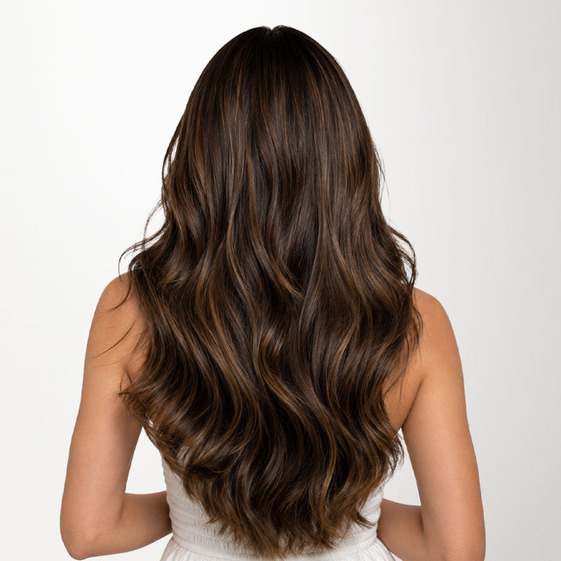  Dirty Blonde Highlights (18D/22F) Invisi Edge Seamless Clip-Ins (140g-160g)-100% Remy Human Hair.