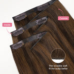  Dirty Blonde Highlights (18D/22F) Invisi Edge Seamless Clip-Ins (140g-160g)-100% Remy Human Hair.