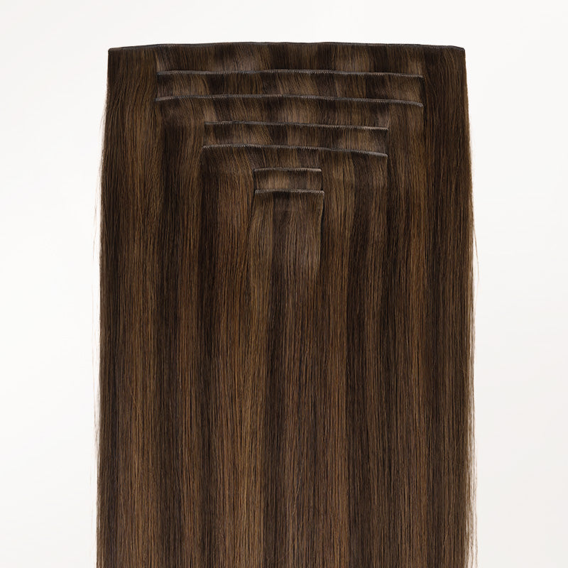  Dirty Blonde Highlights (18D/22F) Invisi Edge Seamless Clip-Ins (140g-160g)-100% Remy Human Hair.
