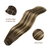 BALAYAGE RUBIO CARAMELO (4/27/4) Extensiones de cabello con trama cosida