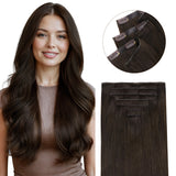 Extensiones de cabello de trama cosida color marrón oscuro (2)
