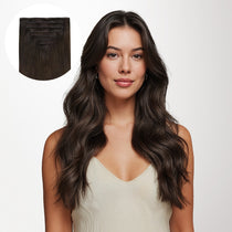 Dark Brown (2) Invisi Edge Seamless Clip-Ins (140g-160g) – 100% Remy Human Hair.
