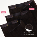 DUNKELBRAUN (2) Einnähbare Haarverlängerungen