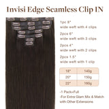 Extensiones de cabello de trama cosida color marrón oscuro (2)