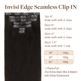 Extensiones de cabello de trama cosida color NEGRO NATURAL (1B)