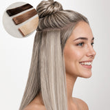 Ash Blonde Highlights (17A/60A) Invisi Edge Tape-Ins 50g-100% Remy Human Hair extensions and accessories.