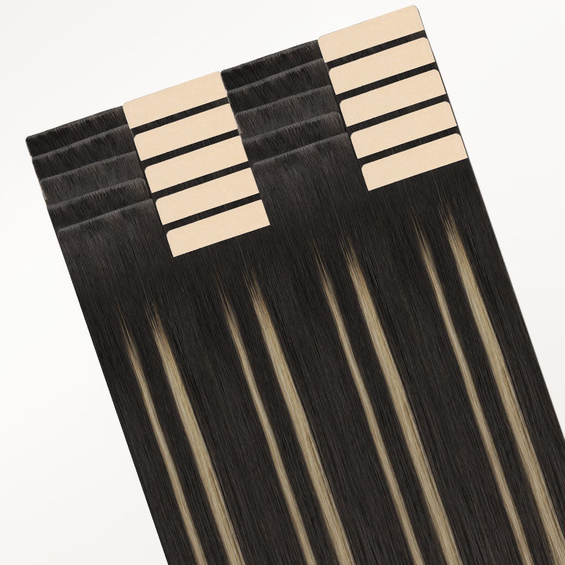  Brown Sugar Swirl Highlights (2C/4E/6C) Invisi Edge Tape-Ins 50g-100% Remy Human Hair.