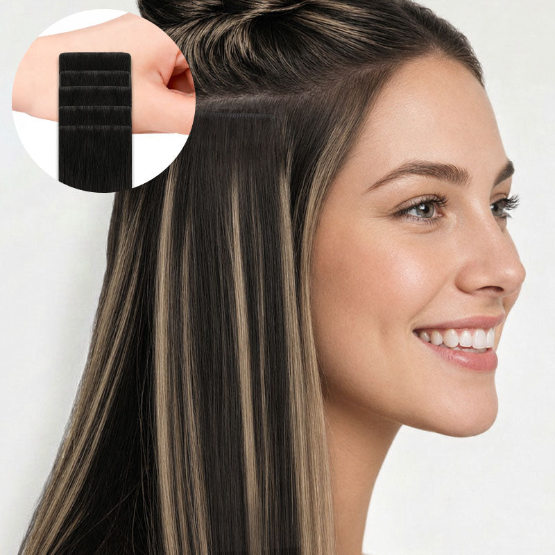  Brown Sugar Swirl Highlights (2C/4E/6C) Invisi Edge Tape-Ins 50g-100% Remy Human Hair.