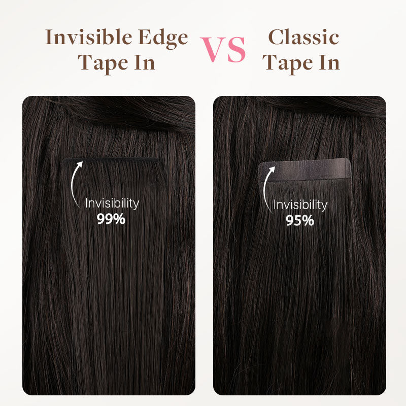  Platinum Blonde Balayage (17/22/60) Invisi Edge Tape-Ins 50g-100% Remy Human Hair.