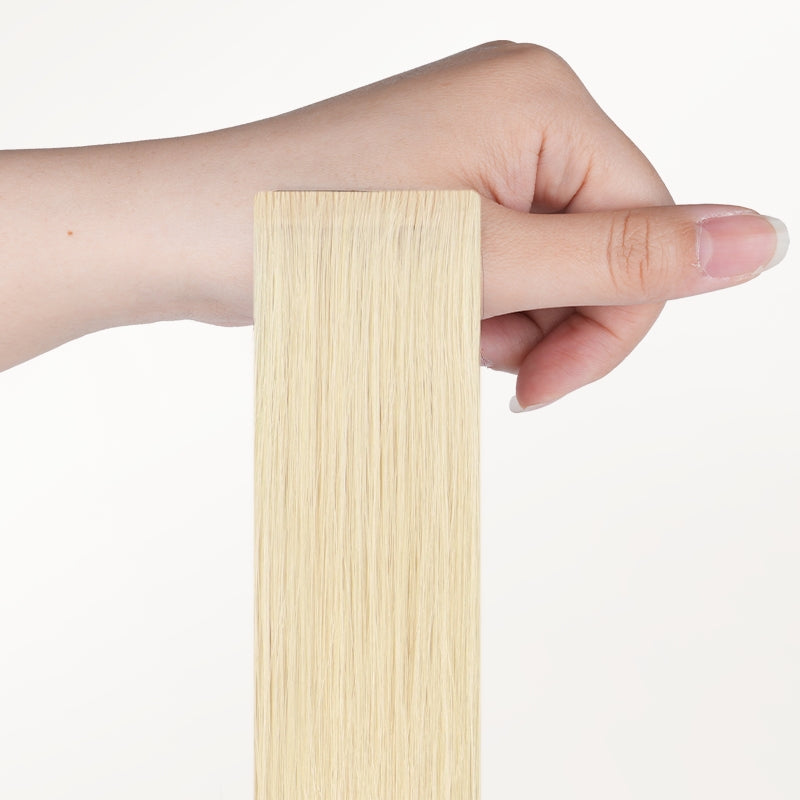  Platinum Blonde Balayage (17/22/60) Invisi Edge Tape-Ins 50g-100% Remy Human Hair.