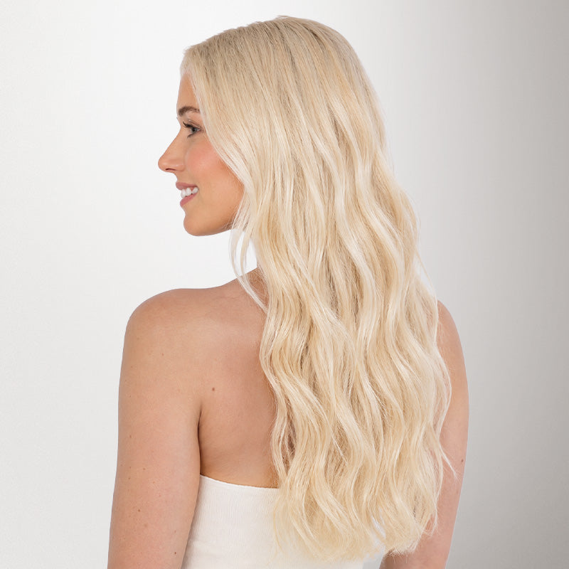  Platinum Blonde Balayage (17/22/60) Invisi Edge Tape-Ins 50g-100% Remy Human Hair.
