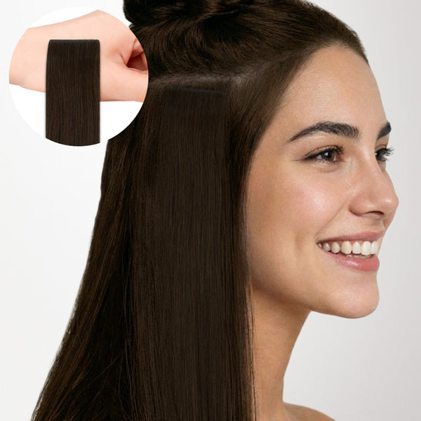 Chocolate Brown (4A) Invisi Edge Tape-Ins 50g – Natural, Seamless