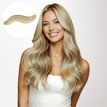 Light Blonde Highlights (16/22A) Invisi Edge Tape-Ins 50g – 100% Remy Human Hair by GOO GOO Hair.