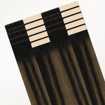  Natural Black Balayage (1B/6/1B) Invisi Edge Tape-Ins 50g-100% Remy Human Hair.