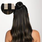  Natural Black Balayage (1B/6/1B) Invisi Edge Tape-Ins 50g-100% Remy Human Hair.