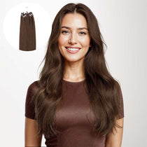 Chocolate Brown (4A) Micro Link Tip Hair Extensions – 100% Remy Human Hair by GOO GOO Hair.