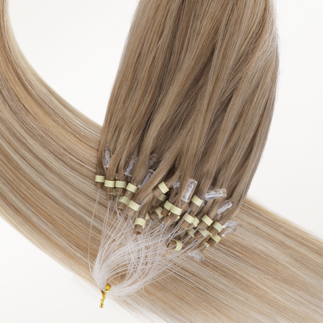  Natural Blonde Balayage (18ET90A) Micro Link Tip Hair Extensions-100% Remy Human Hair.