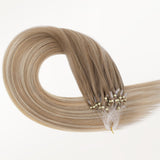  Natural Blonde Balayage (18ET90A) Micro Link Tip Hair Extensions-100% Remy Human Hair.