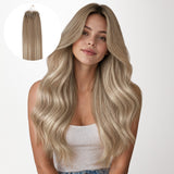 Natural Blonde Balayage (18ET90A) Micro Link Tip Hair Extensions-100% Remy Human Hair.