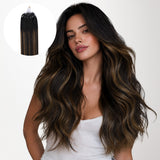  Natural Black Balayage (1B/6/1B) Micro Link Tip Hair Extensions-100% Remy Human Hair.