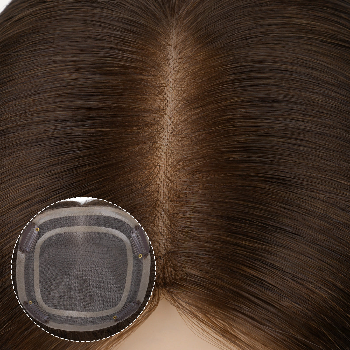  Light Blonde Highlights (16/22A) Topper-100% Remy Human Hair.