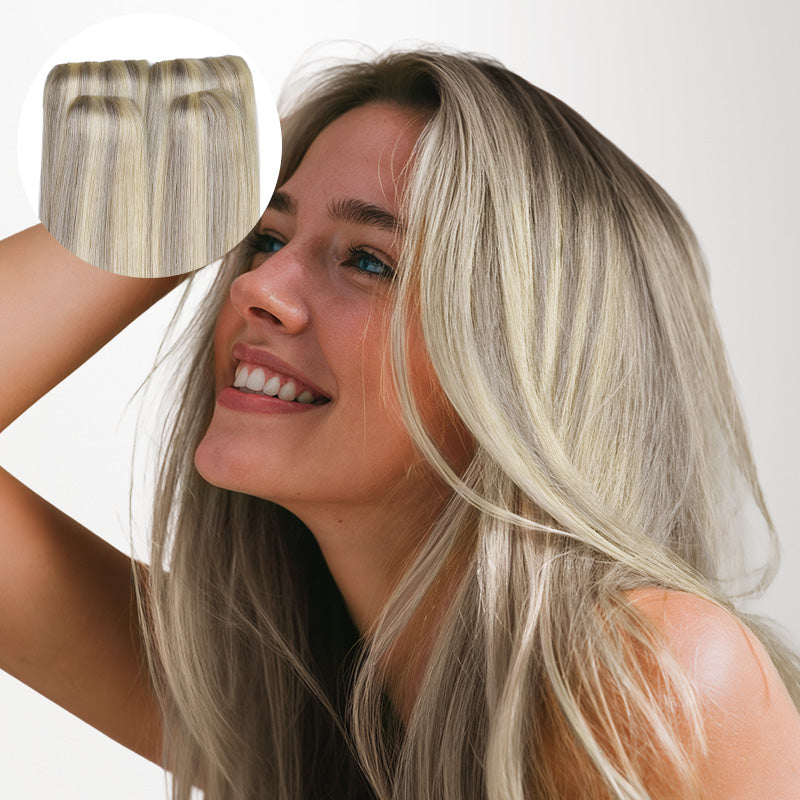 Ash Blonde Highlights Scalp Hair Fill-Ins