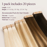 Dark Brown (2) GOO GOO SELECT Tape-In Hair Extensions 50g-70g