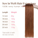 Cinnamon Terra Copper (330) Sew-In Weft Hair Extensions (80g-110g) [Clearance]_100% Remy Human Hair.