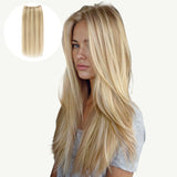 Extensiones de cabello con trama cosida RUBIO PLATINO (60A)