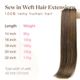 Extensiones de cabello con trama cosida RUBIO PLATINO (60A)