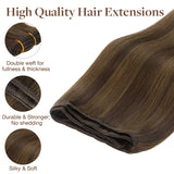 Extensiones de cabello con trama cosida RUBIO PLATINO (60A)