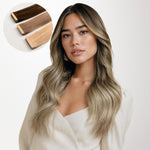 Bleach Blonde Balayage (3/8/613) Tape-Ins 50g_100% Remy Human Hair extensions and accessories.