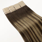 Caramel Blonde Balayage (4/27/4) Tape-Ins 50g – 100% Remy Human Hair by GOO GOO Hair.