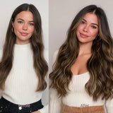 Dark Brown Balayage (2/6/2) Tape-Ins 50g _100% Remy Human Hair.