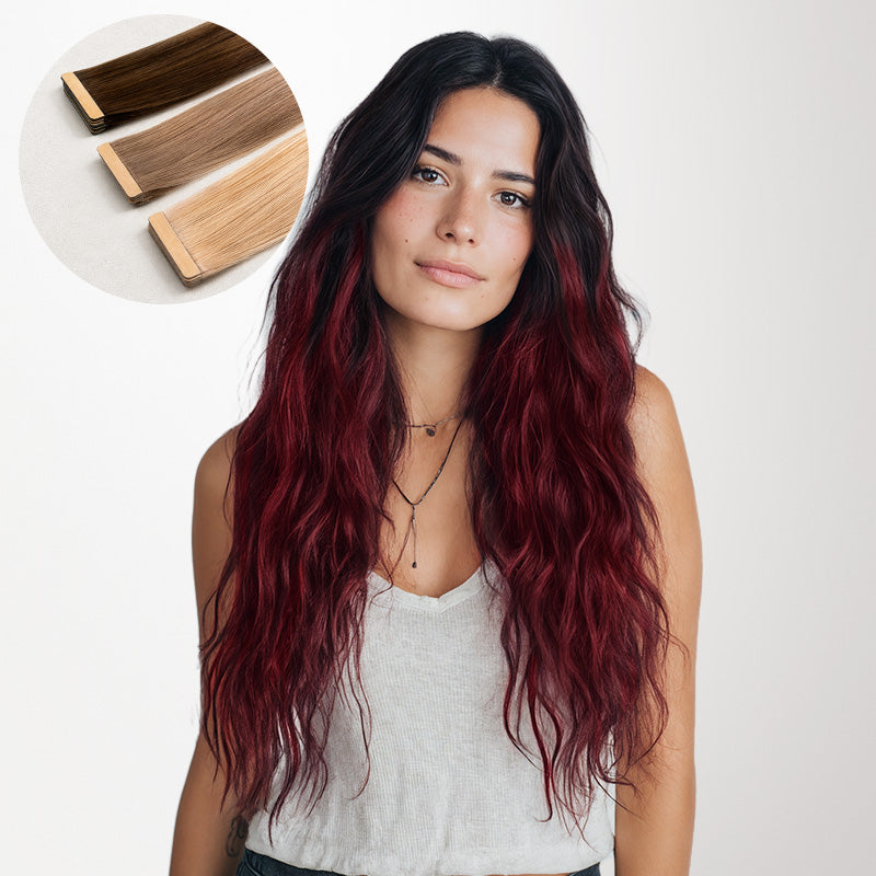  GOOGOO SELECT Tape-Ins Hair Extensions-100% Remy Human Hair extensions and accessories.