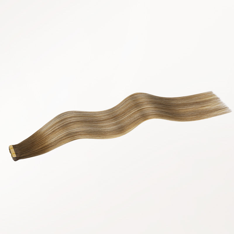  Ash Beige Blonde Blend (T12A/18H/P18H) Tape-Ins 50g-100% Remy Human Hair.