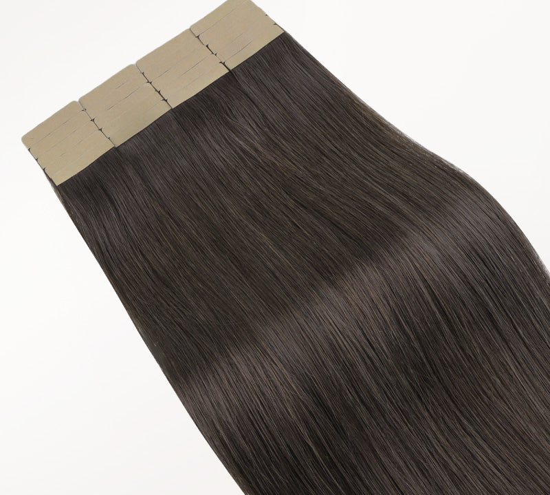 Mocha Brown (1C) Tape-Ins 50g – 100% Remy Human Hair.