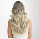 Platinum Blonde Balayage (17/22/60) Tape-Ins 50g – 100% Remy Human Hair by GOO GOO Hair.