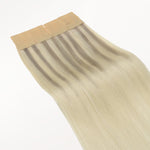 Platinum Blonde Balayage (17/22/60) Tape-Ins 50g – 100% Remy Human Hair by GOO GOO Hair.