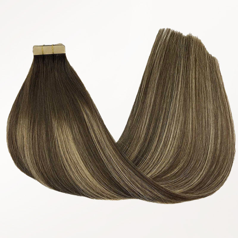 Honey Blonde Balayage (4/26/4) Tape-Ins 50g – 100% Remy Human Hair by GOO GOO Hair.