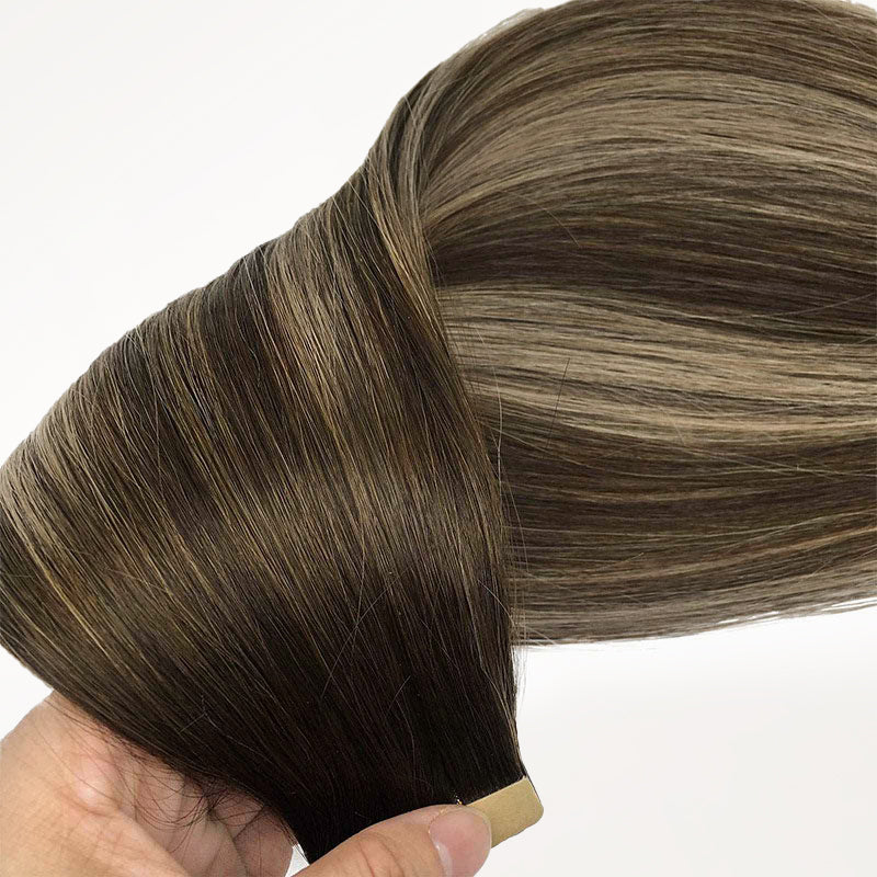 Honey Blonde Balayage (4/26/4) Tape-Ins 50g – 100% Remy Human Hair by GOO GOO Hair.