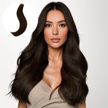  Chocolate Brown (4A) Silky Straight Tape In Hair Extensions 50g_100% Remy Human Hair.