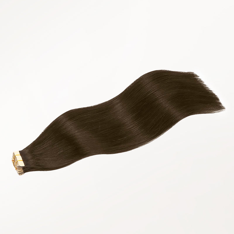 Chocolate Brown (4A) Tape-Ins 50g – 100% Remy Human Hair by GOO GOO Hair.