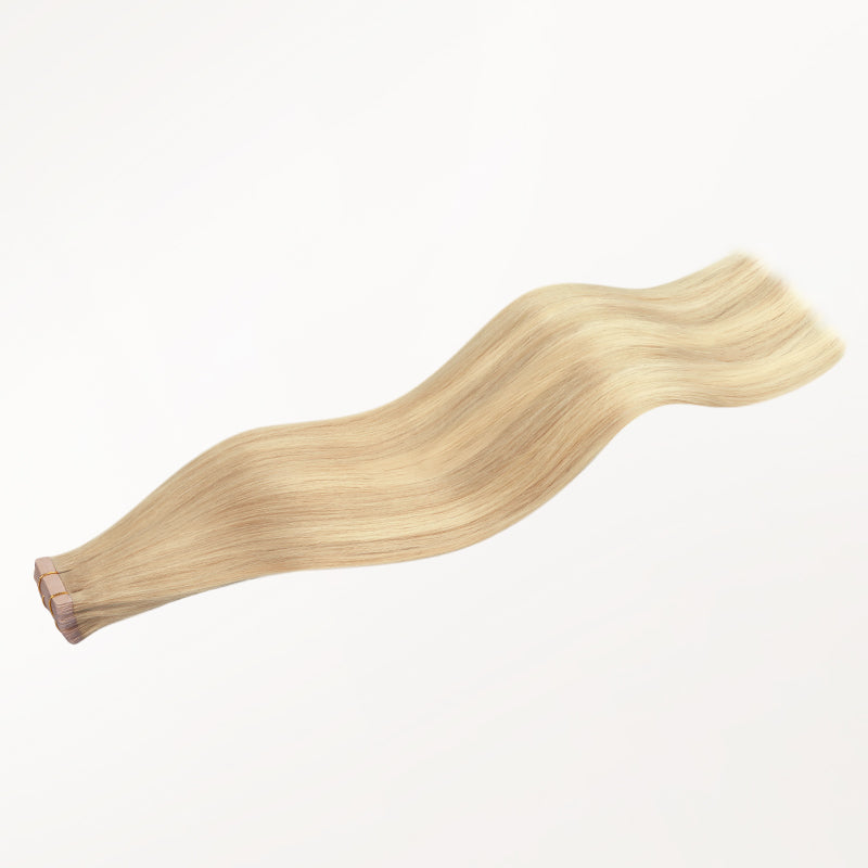 Pearl Ash Blonde Highlights (18AT60A) Tape-Ins 50g – 100% Remy Human Hair by GOO GOO Hair.