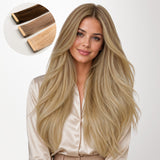  Espresso Root Ash Blonde Balayage (R5E/9A/60H) Tape-Ins 50g_100% Remy Human Hair extensions and accessories.