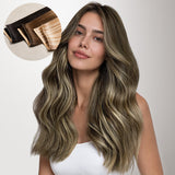 BALAYAGE RUBIO MIEL (4/26/4) Extensiones de cabello con trama cosida