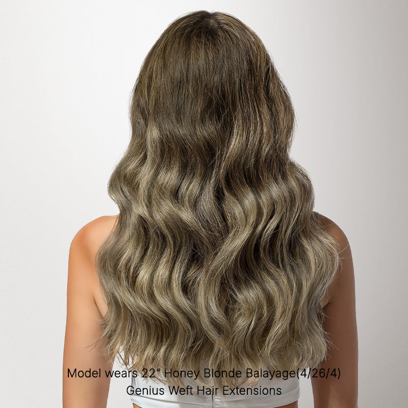 Honey Blonde Balayage (4/26/4) Thick Genius Tape Weft Hair  display picture 2