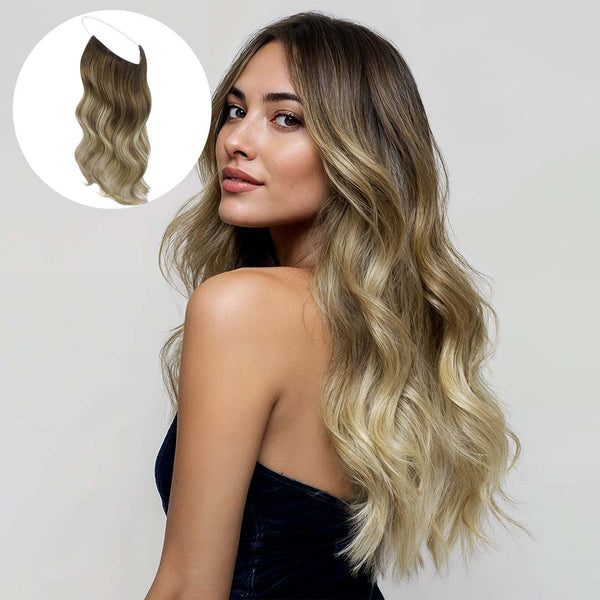 Bleach Blonde Balayage Wire Hair Extensions | 100% Remy  display picture 1