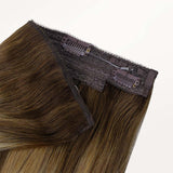 Karamellblond-Balayage (4/27/4) Profi-Haarverlängerung mit Draht