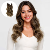 Karamellblond-Balayage (4/27/4) Profi-Haarverlängerung mit Draht